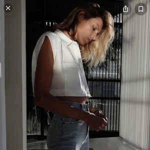 Zara Pocket Cropped Shirt NWT